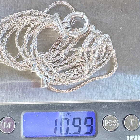 Milor Sterling Silver 925 Ten Strand Circle Link Chain Bracelet Size 7.5" Length - Picture 11 of 12